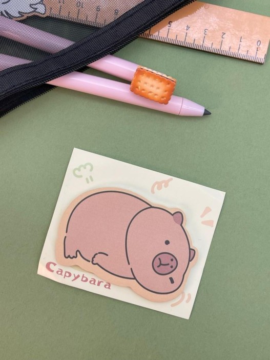 Блок стикер для записей &quot;Capybara dreaming&quot;, yellow 