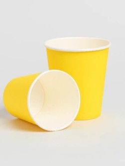 Набор бумажных стаканов 16 шт. "Party yellow", (9,5 см)