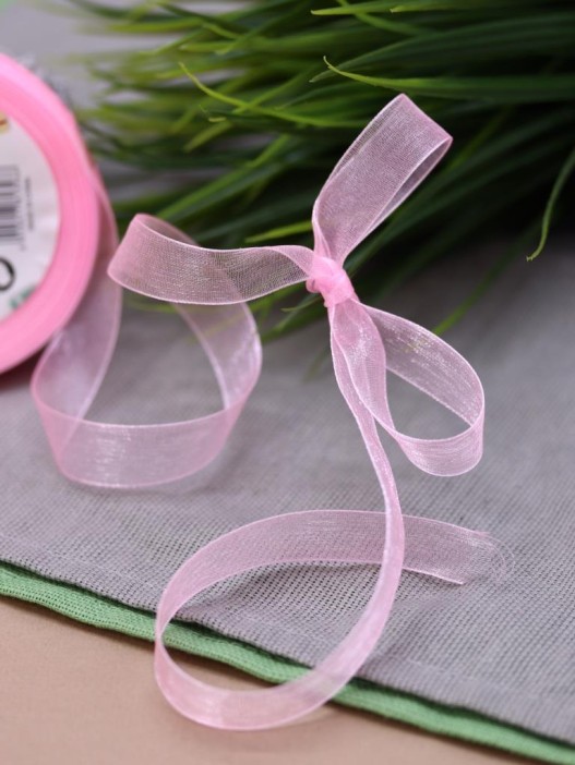 Лента для декора и подарков &quot;Ribbon of magic&quot;, neon light pink (1,5 см*1 м) 