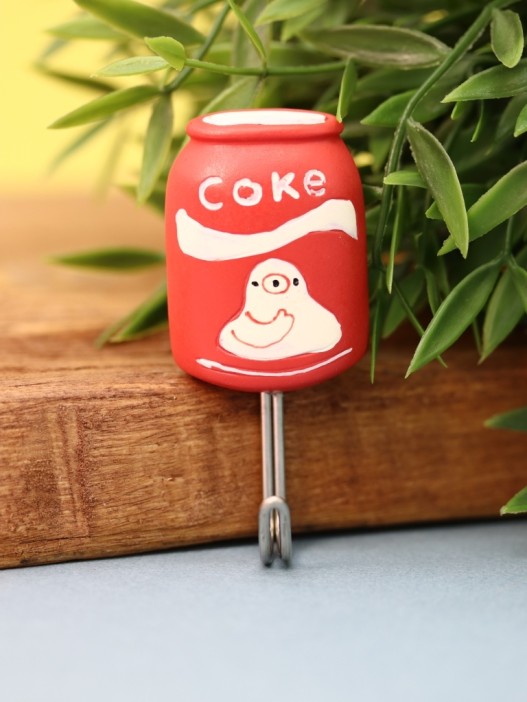 Крючок на липучке «Coke», red 