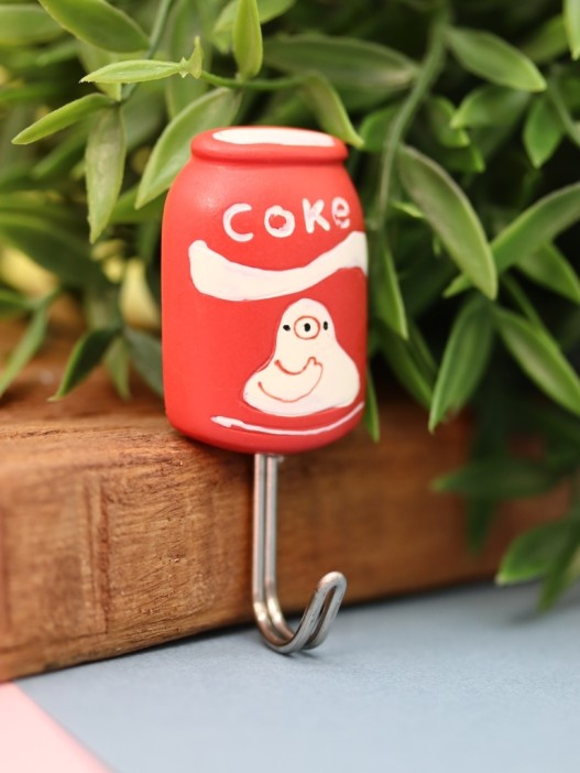 Крючок на липучке «Coke», red 