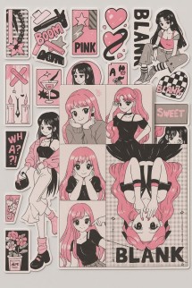 Наклейки &quot;Pink girl&quot;