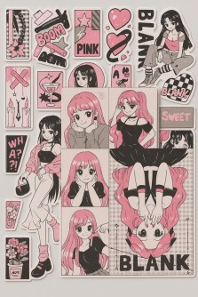 Наклейки "Pink girl"