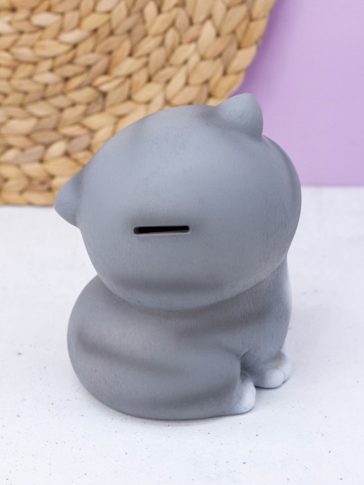 Копилка "Gray cat", turned around (19,5 см), пластик 