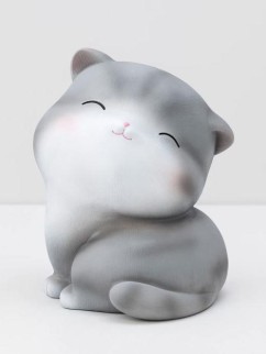 Копилка &quot;Gray cat&quot;, turned around (19,5 см), пластик