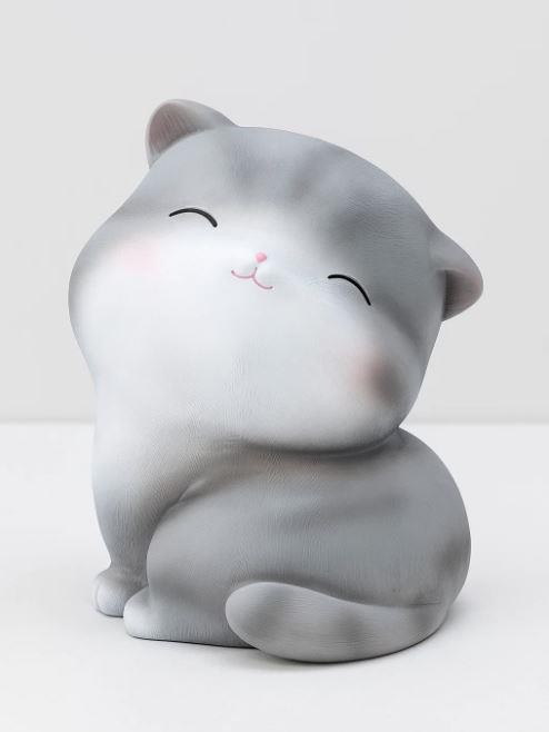 Копилка &quot;Gray cat&quot;, turned around (19,5 см), пластик 