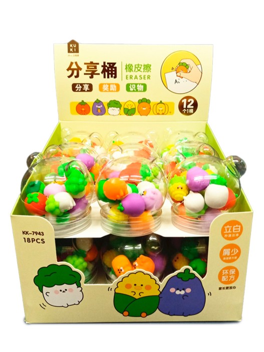 Набор ластиков &quot;Vegetables&quot;, шоу-бокс 18 шт. 