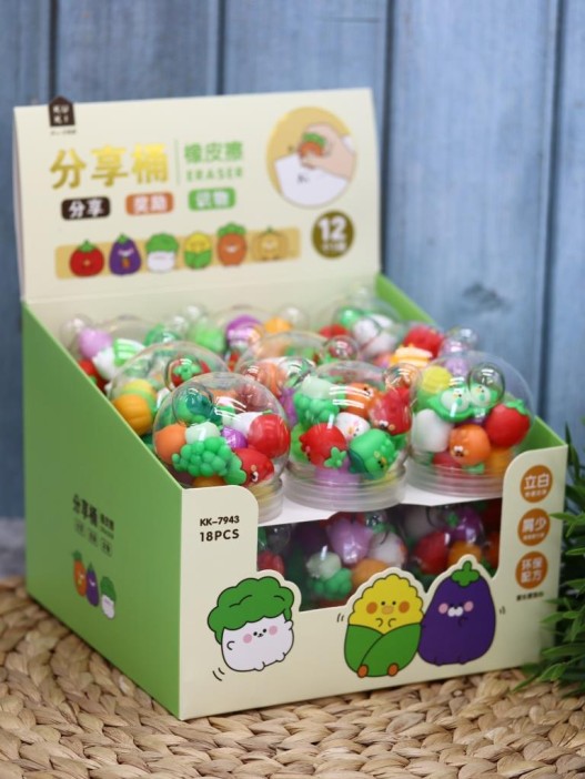 Набор ластиков &quot;Vegetables&quot;, шоу-бокс 18 шт. 