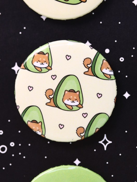 Набор значков 3 шт. iLikeGift Аниме «Shiba inu avocado» 