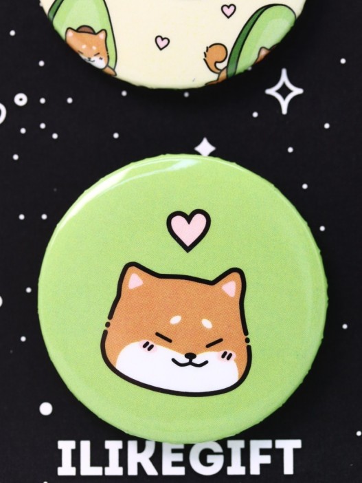Набор значков 3 шт. iLikeGift Аниме «Shiba inu avocado» 