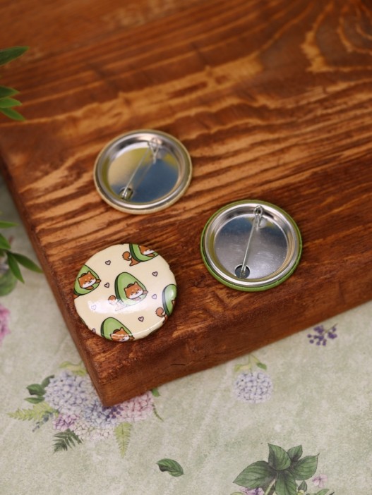 Набор значков 3 шт. iLikeGift Аниме «Shiba inu avocado» 