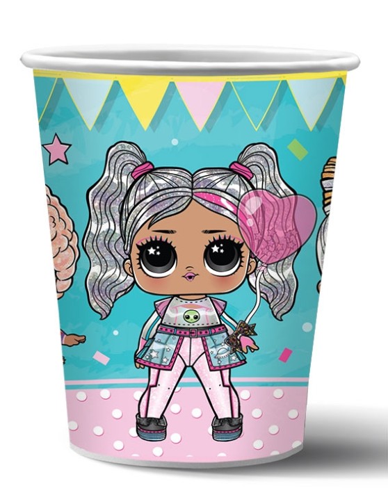Набор бумажных стаканов 6 шт. &quot;LOL. Present Surprise&quot;, бирюзовый, 250 мл 