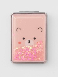 Зеркало-шейкер раскладное &quot;Animal bear&quot;, pink (8*6 см)