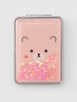 Зеркало-шейкер раскладное "Animal bear", pink (8*6 см)