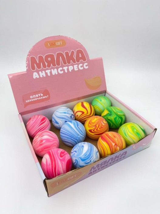Мялка - антистресс «Paint ball», шоу-бокс 12 шт. 