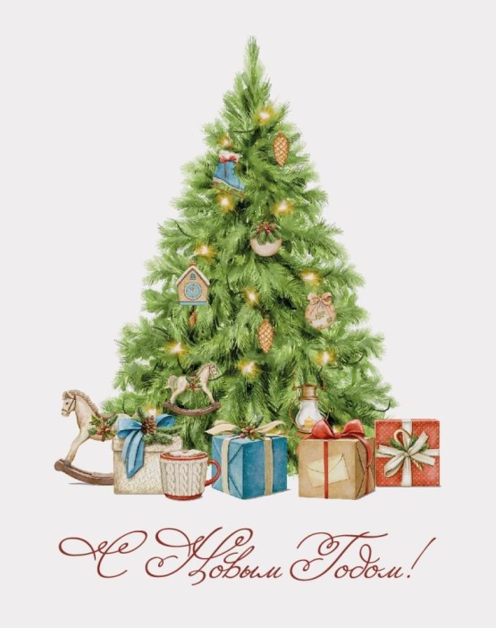 Набор мини открыток 10 шт. «С новым годом!», 7.5*9.5 см 