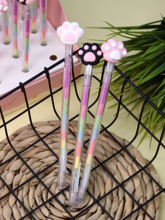 Цветная гелевая ручка &quot;Розовая кошачья лапка&quot;, mix 