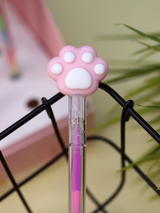 Цветная гелевая ручка &quot;Розовая кошачья лапка&quot;, mix 