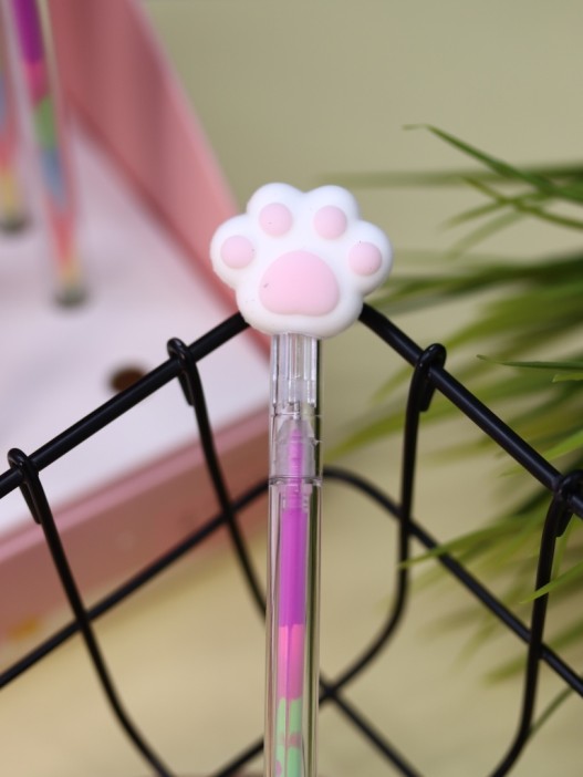 Цветная гелевая ручка &quot;Розовая кошачья лапка&quot;, mix 