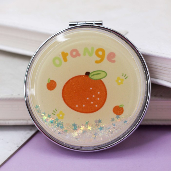Зеркало-шейкер раскладное &quot;Fruity orange&quot;, yellow (7*7 см) 