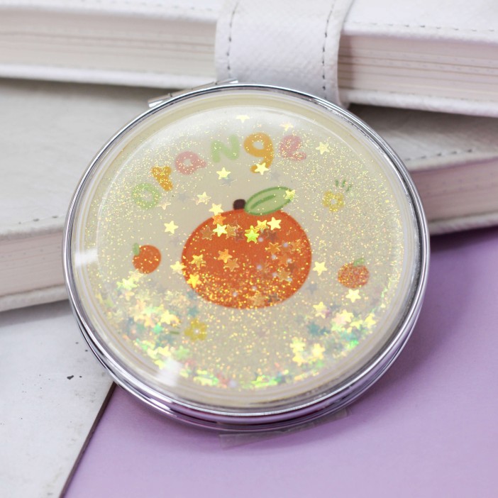 Зеркало-шейкер раскладное &quot;Fruity orange&quot;, yellow (7*7 см) 