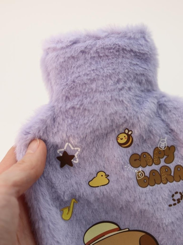 Грелка мини плюшевая "Capybara", purple, 300 мл (20*12 см)
