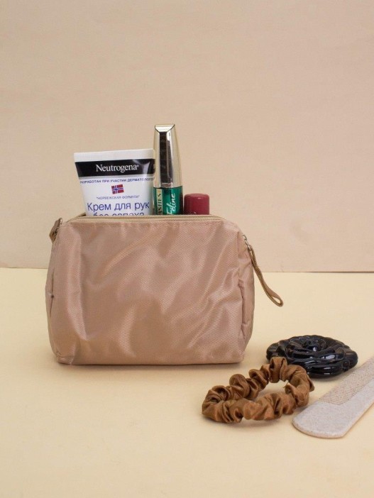 Косметичка - органайзер &quot;With bows&quot; beige, 11*15*7 см 