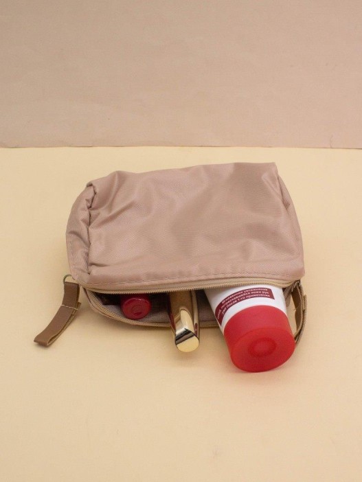 Косметичка - органайзер &quot;With bows&quot; beige, 11*15*7 см 