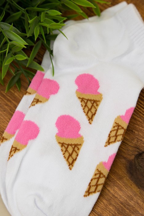 Носки женские "Ice cream horn", белый, р. 35-40 