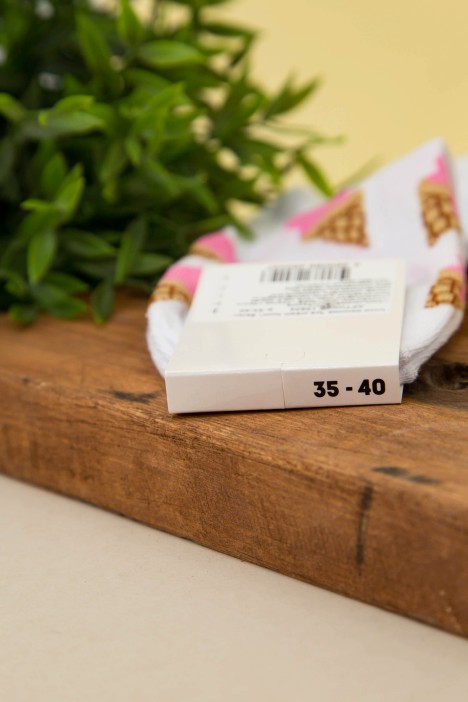 Носки женские "Ice cream horn", белый, р. 35-40 