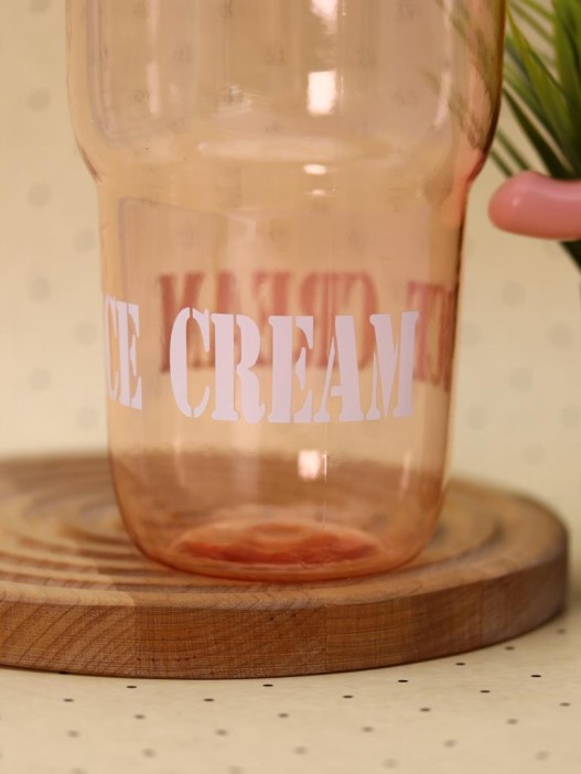 Бутылка с трубочкой "Мороженое" оранжевая, 1400 мл 