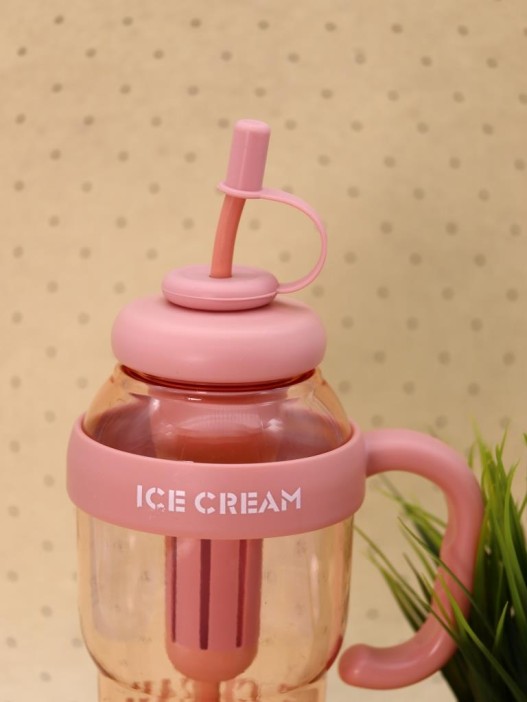 Бутылка с трубочкой "Мороженое" оранжевая, 1400 мл 