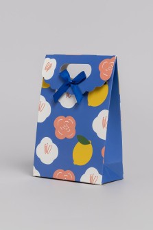 Пакет подарочный (XS) "Big flowers", blue (12x6x16)