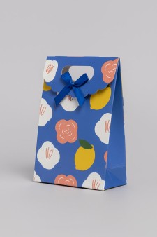 Пакет подарочный (XS) "Big flowers", blue (12x6x16)