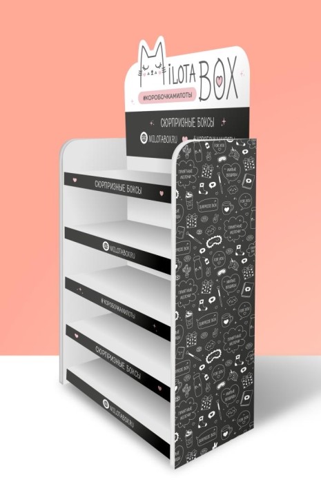 Стойка MiLOTA BOX напольная (5 полок) 1890*870*375 (+ топпер) - универсальная 