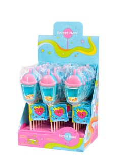 Карамель леденцовая изомальт "Погремушка Баббл Ти" ш/б 21шт х 30гр (малина)