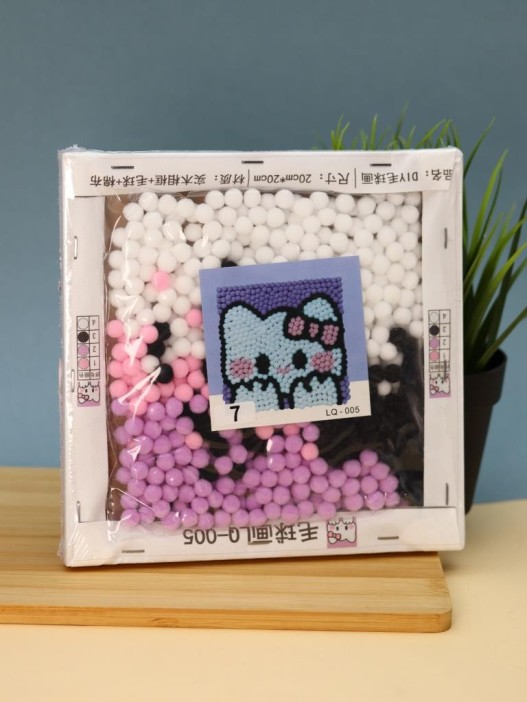 Картина из помпонов на подрамнике Draw Me! «Cute cat», (20 х 20 см) 