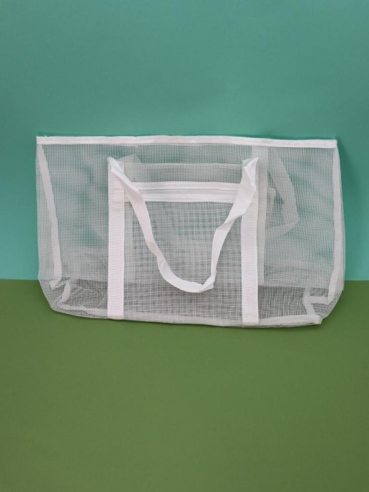 Сумка шоппер &quot;Transparent&quot;, white (47*12*29.5 см) 