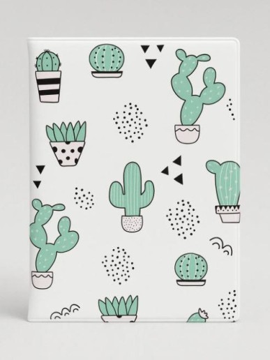 ОБЛОЖКА ДЛЯ ПАСПОРТА Succulents, плотность 600 мкм