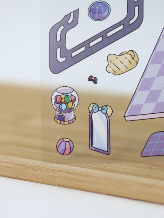 Наклейки+пинцет для творчества румбокс "Атракционы", фиолетовые (16*20 см) 