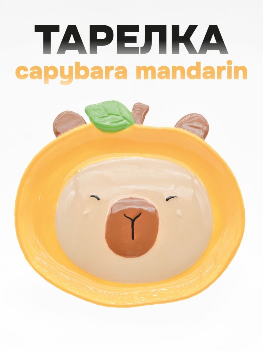Тарелка керамическая «Capybara mandarin», 17,9х16,6х2 см 
