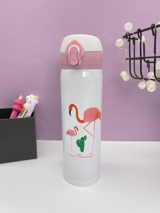 Термос «Flamingo sunset», white (500 ml) 