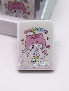 Зеркало шейкер раскладное &quot;Unicorn&quot;, желтое, 8*6 см
