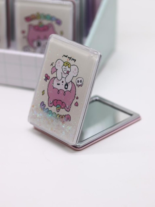 Зеркало шейкер раскладное &quot;Unicorn&quot;, желтое, 8*6 см 