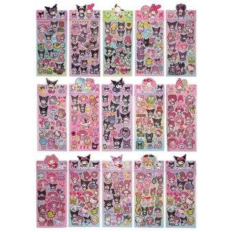 Лазерные наклейки (голография) Sanrio "Kuromi и друзья" (10*24 см), mix