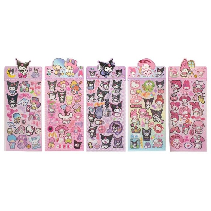 Лазерные наклейки (голография) Sanrio "Kuromi и друзья" (10*24 см), mix 