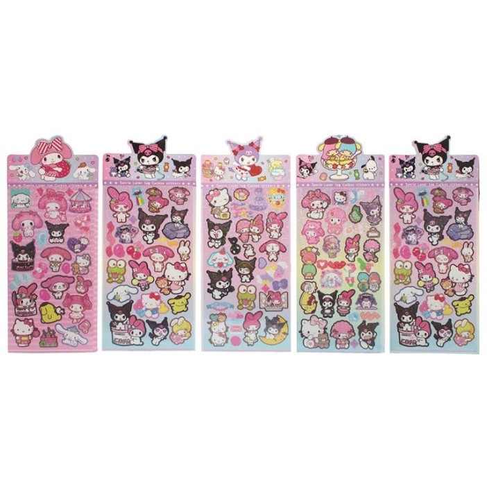 Лазерные наклейки (голография) Sanrio "Kuromi и друзья" (10*24 см), mix 