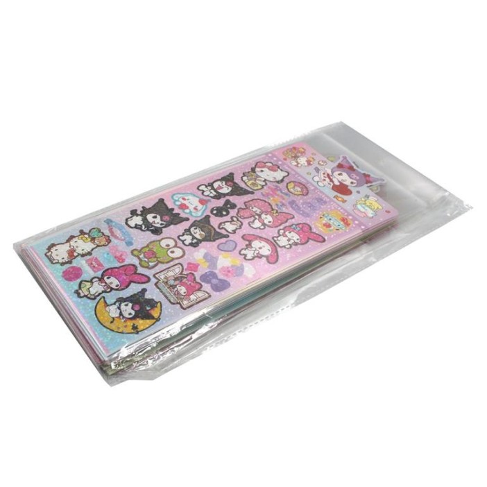 Лазерные наклейки (голография) Sanrio "Kuromi и друзья" (10*24 см), mix 