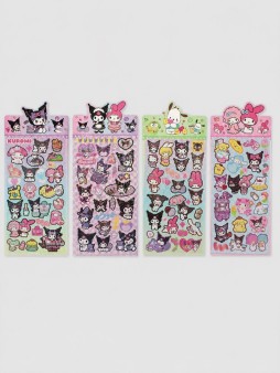Лазерные наклейки (голография) Sanrio "Kuromi и друзья" (10*24 см), микс