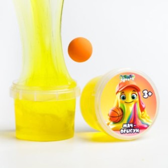 Слайм "Стекло Мяч-Прыгун", жёлтый (90гр)